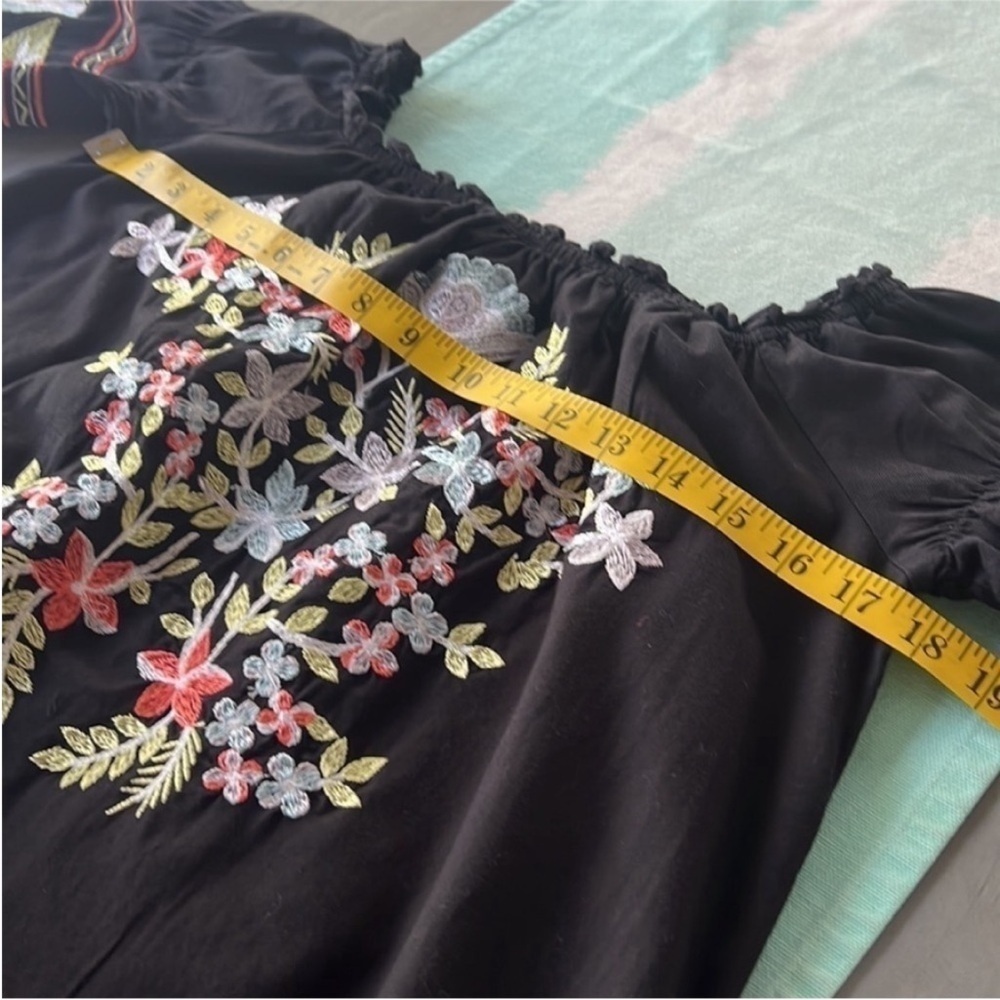 Free People Fleur Du Jour Embroidered Off Shoulder Mini Dress XS - Picture 10 of 11